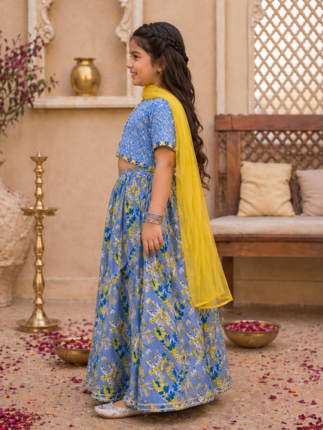 Superminis Girls Embellished Ready to Wear Lehenga & Blouse With Dupatta thumbnail 5