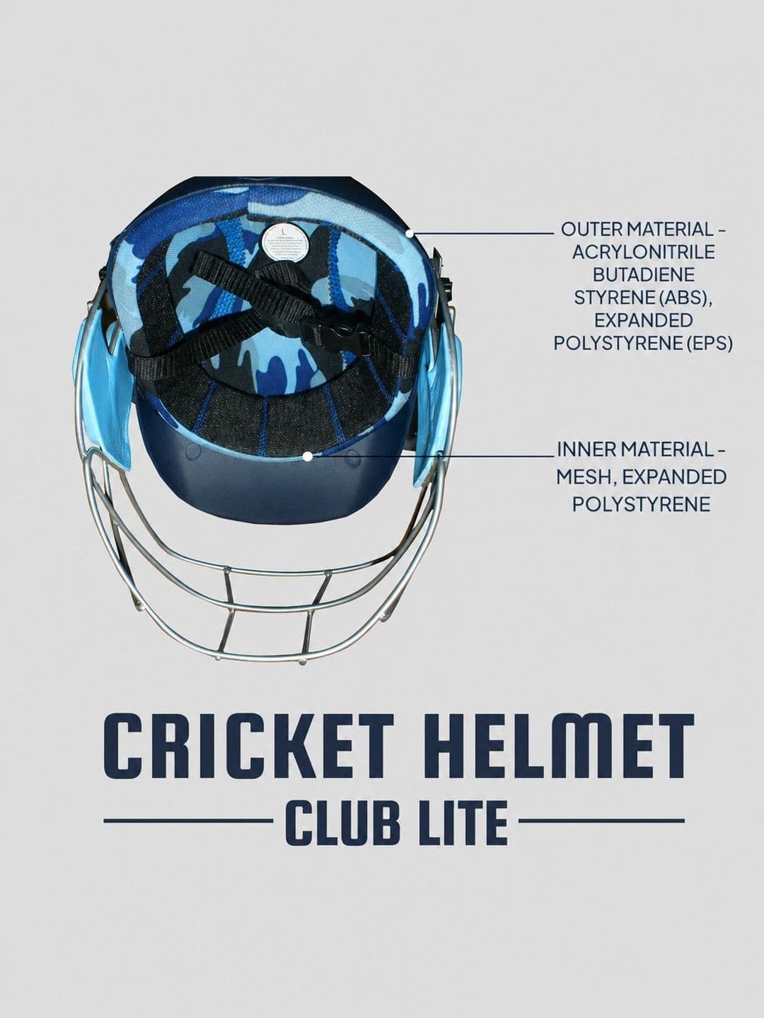 UG SPORTS Club Lite Series Full Face Scratch Resistant Cricket Helmet thumbnail 2