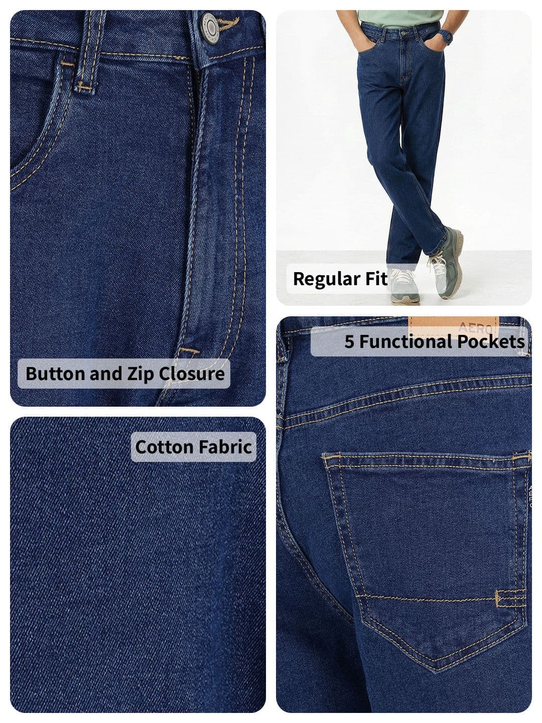 Aeropostale Men Regular Fit Stretchable Jeans thumbnail 3