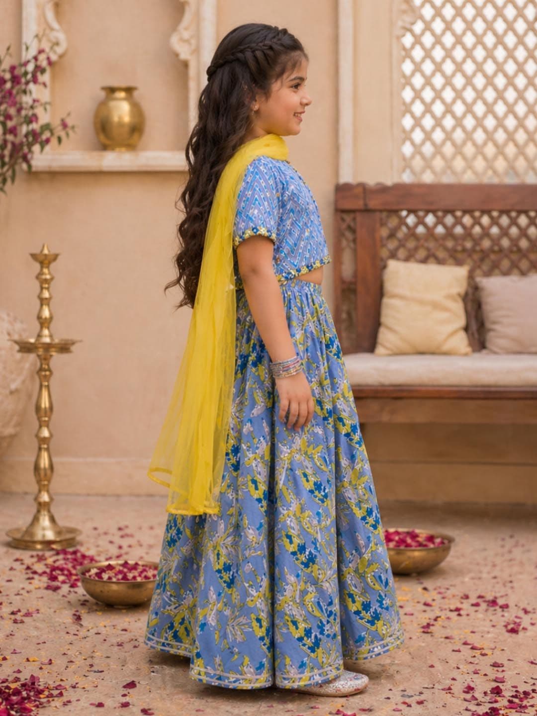 Superminis Girls Embellished Ready to Wear Lehenga & Blouse With Dupatta thumbnail 3