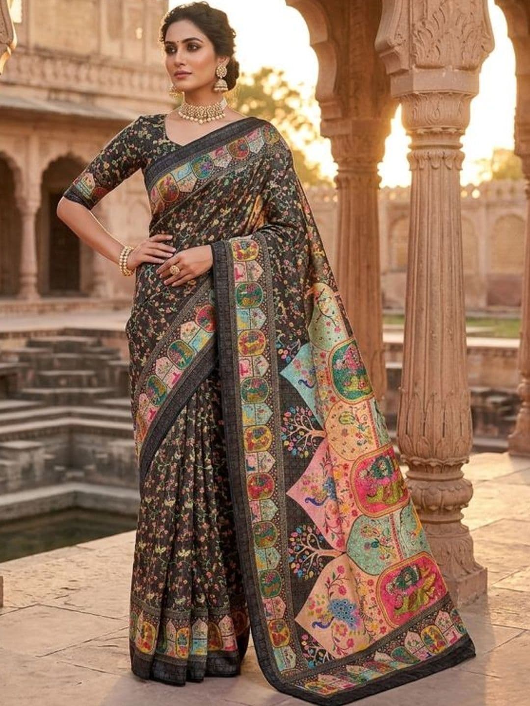 P K SAREES Ethnic Motifs Banarasi Saree thumbnail 3