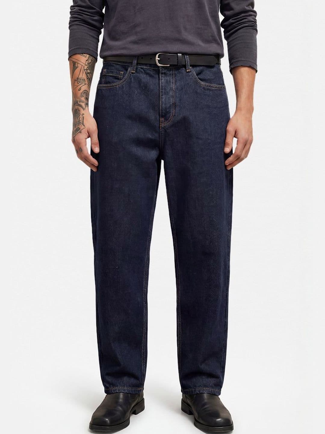 Snitch Navy Blue Mid-Rise Slouchy Fit Jeans thumbnail 5