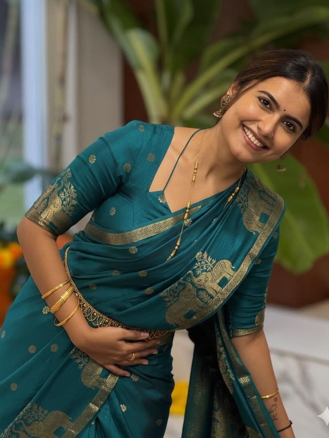 Shriyangan Ethnic Motifs Zari Art Silk Banarasi Saree - view 1