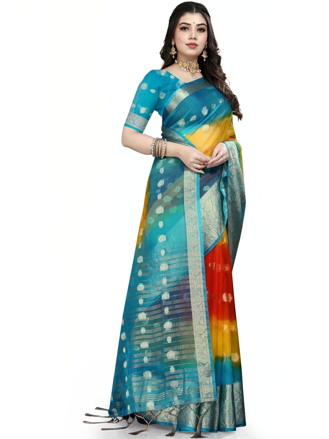 KOTHARI BS Bandhani Organza Bandhani Saree thumbnail 3