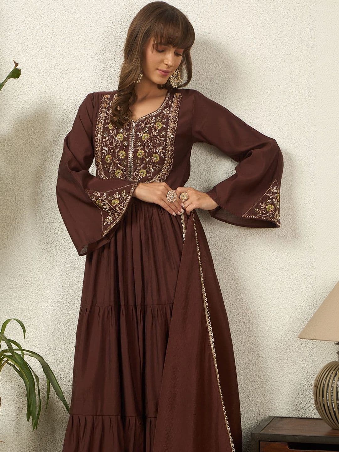 Honky Tonky Embroidered Round Neck Ethnic Dress thumbnail 3