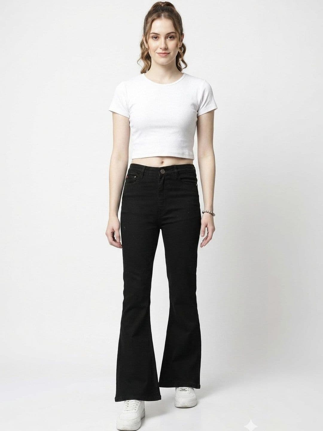 ZARISTAA Women Jean Flared High-Rise Stretchable Jeans thumbnail 2