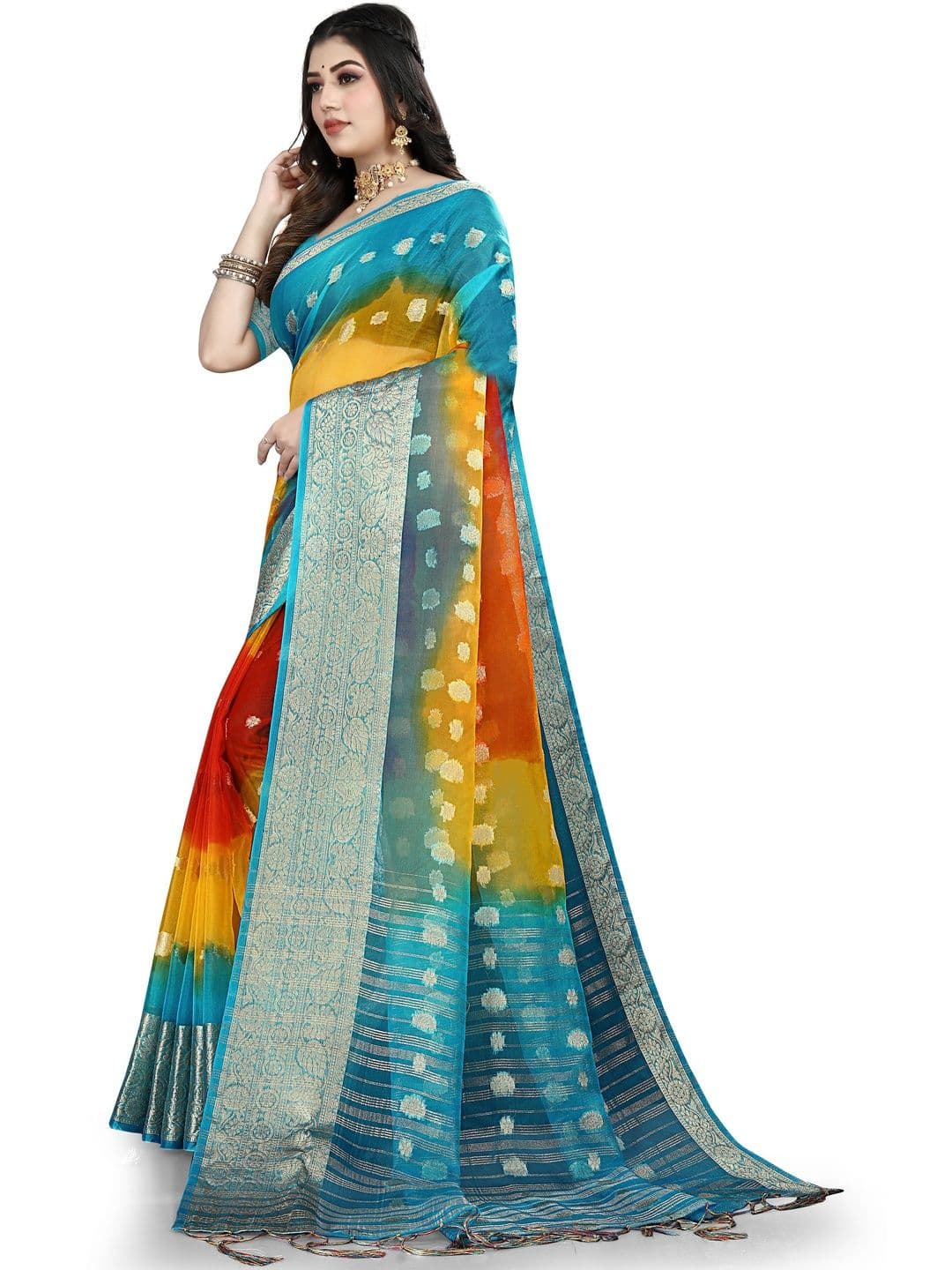 KOTHARI BS Bandhani Organza Bandhani Saree thumbnail 2