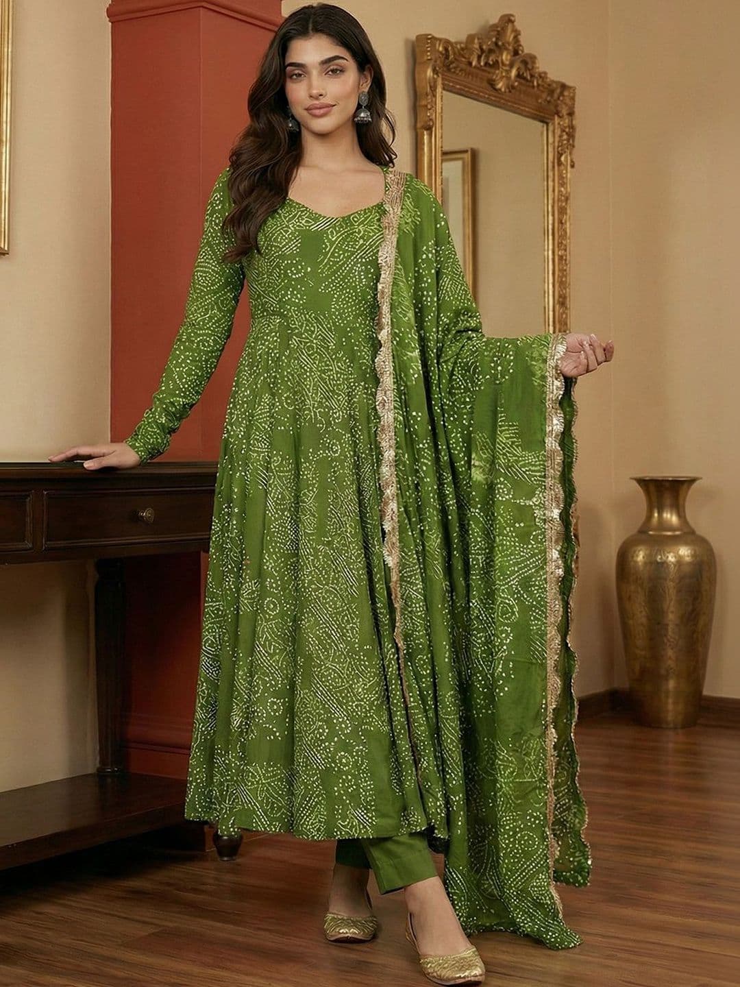 Sangria Women Printed Kurta & Trousers With Dupatta - view 1
