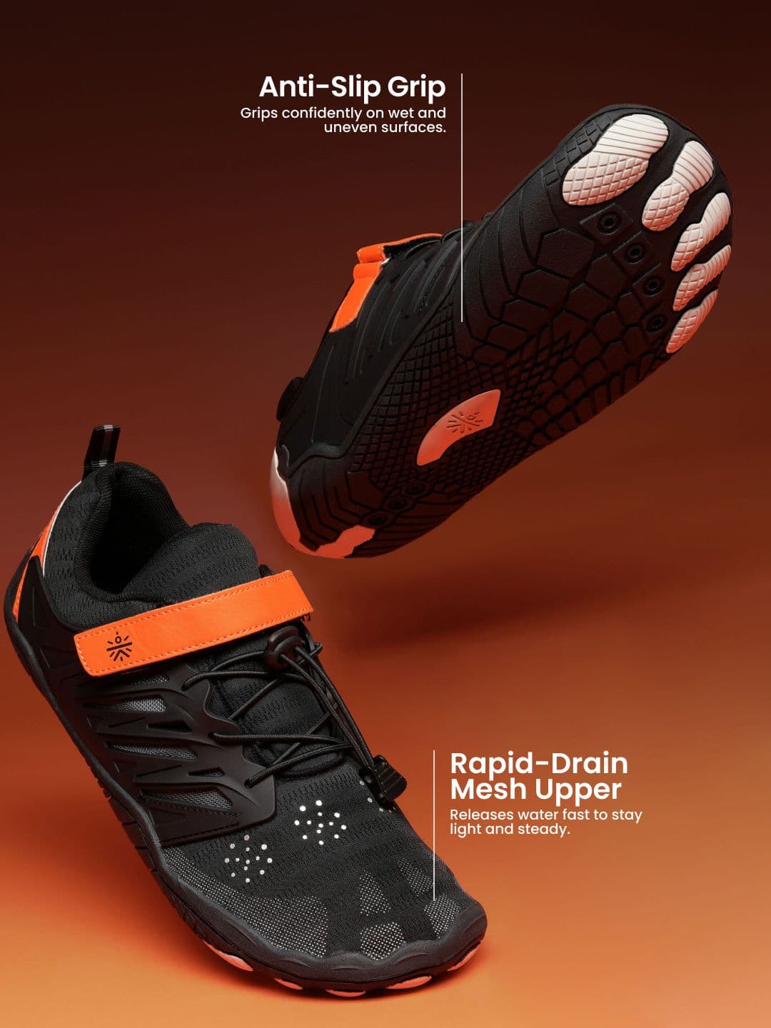 CULT Men HydroLite Barefoot Water Sport Shoes - Orange thumbnail 6