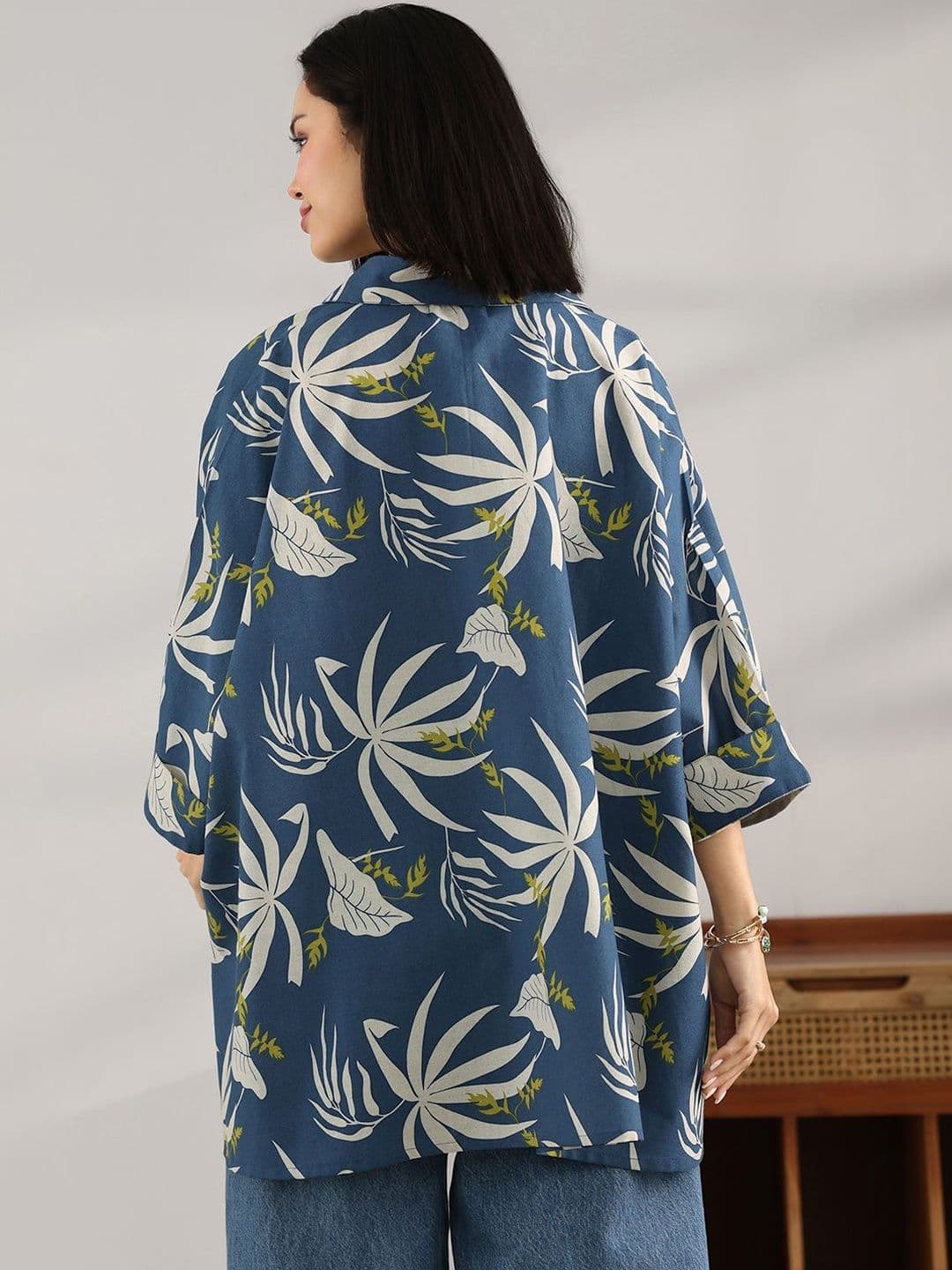 Libas Botanical Printed Shirt Collar Kurti thumbnail 6