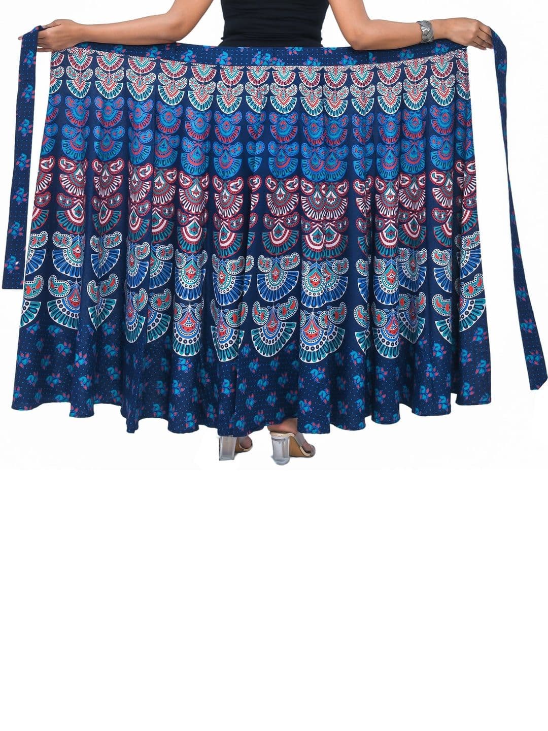 SAMJHI Women Pure Cotton Paisley Maxi Wrap Skirt thumbnail 2