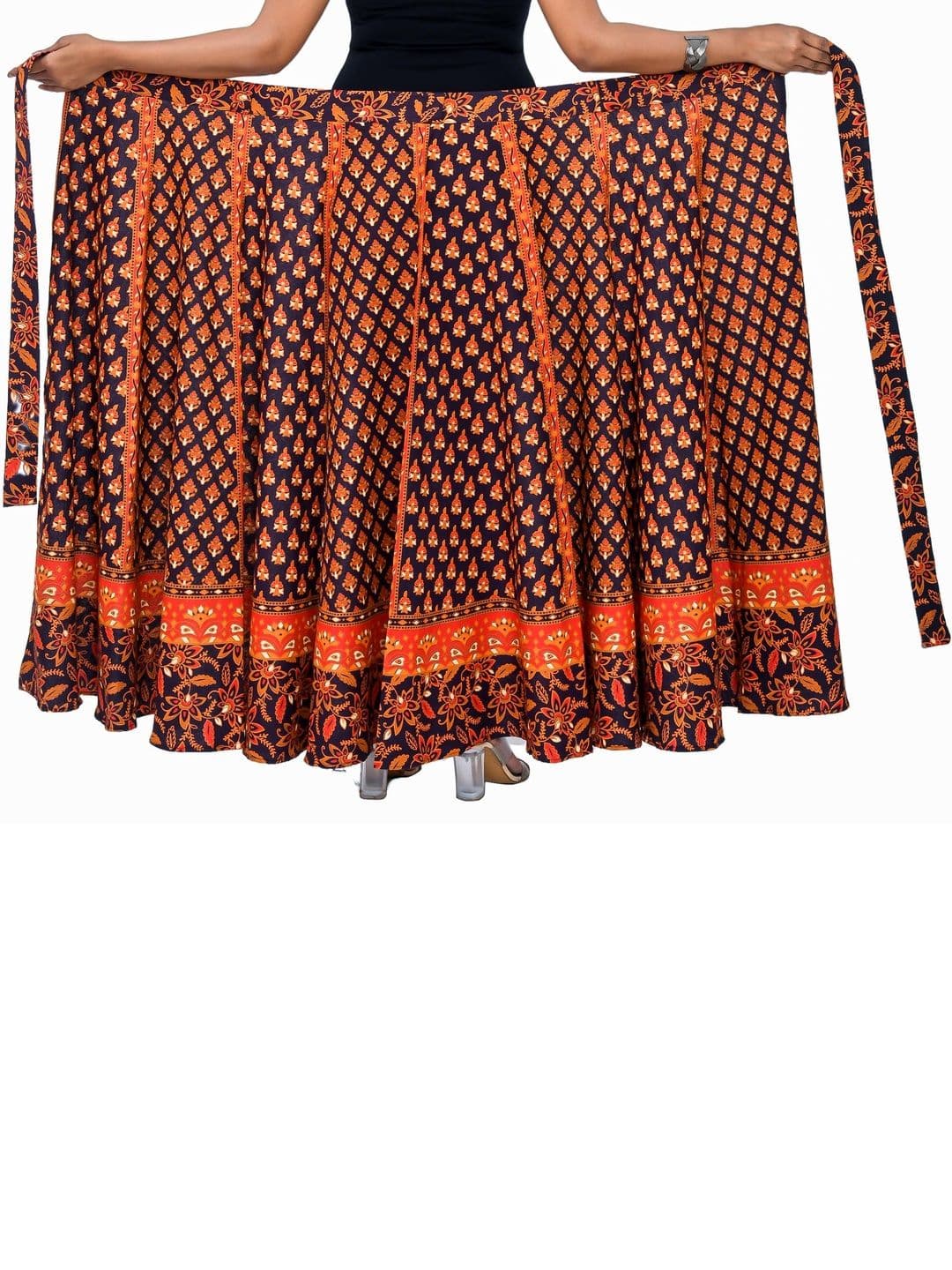 SAMJHI Women Pure Cotton Floral Maxi Wrap Skirt thumbnail 2