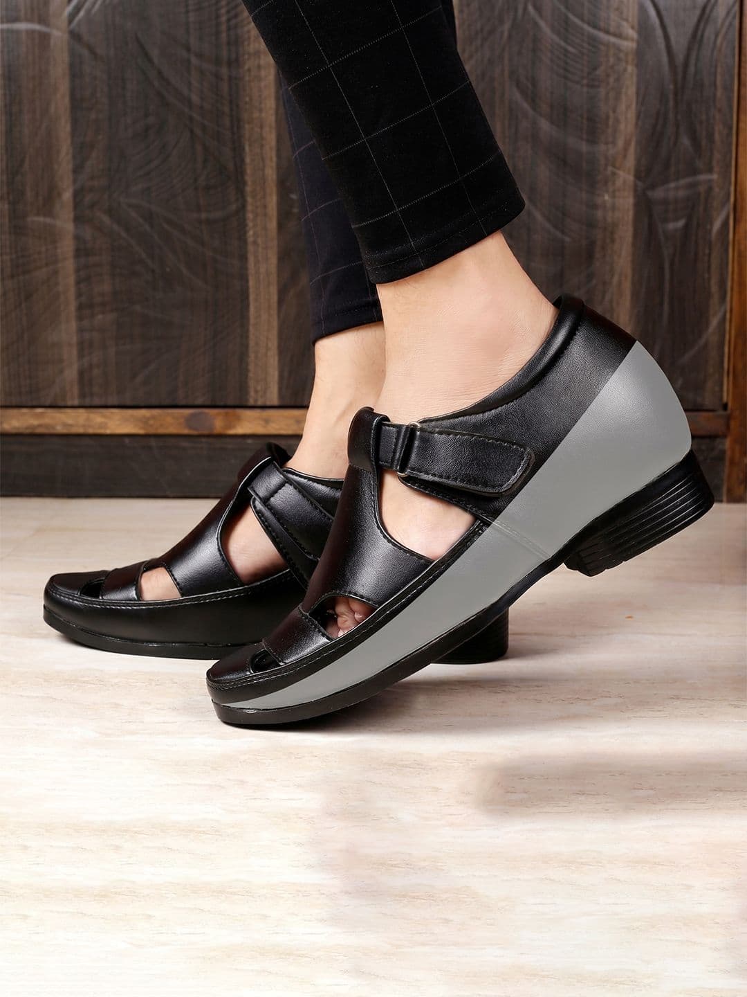 Bxxy Men Hidden Height Increasing Velcro Strap Closure Sandals - view 1