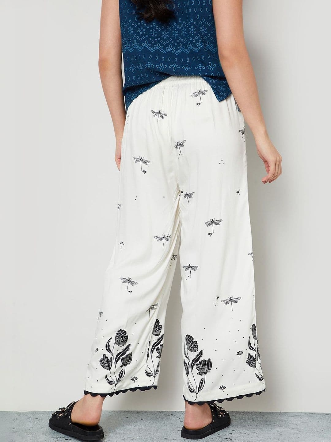 Colour Me by Melange Women Floral Printed Flared Ethnic Palazzos thumbnail 5
