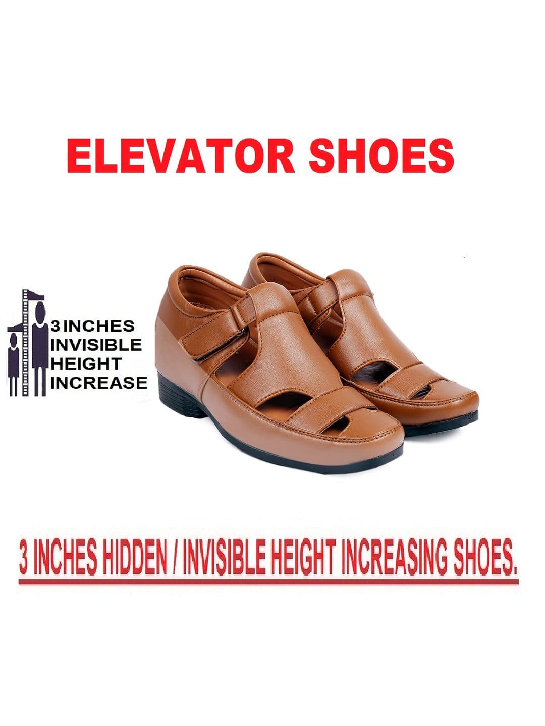 Bxxy Men Hidden Elevator Shoe-Style Sandals thumbnail 2