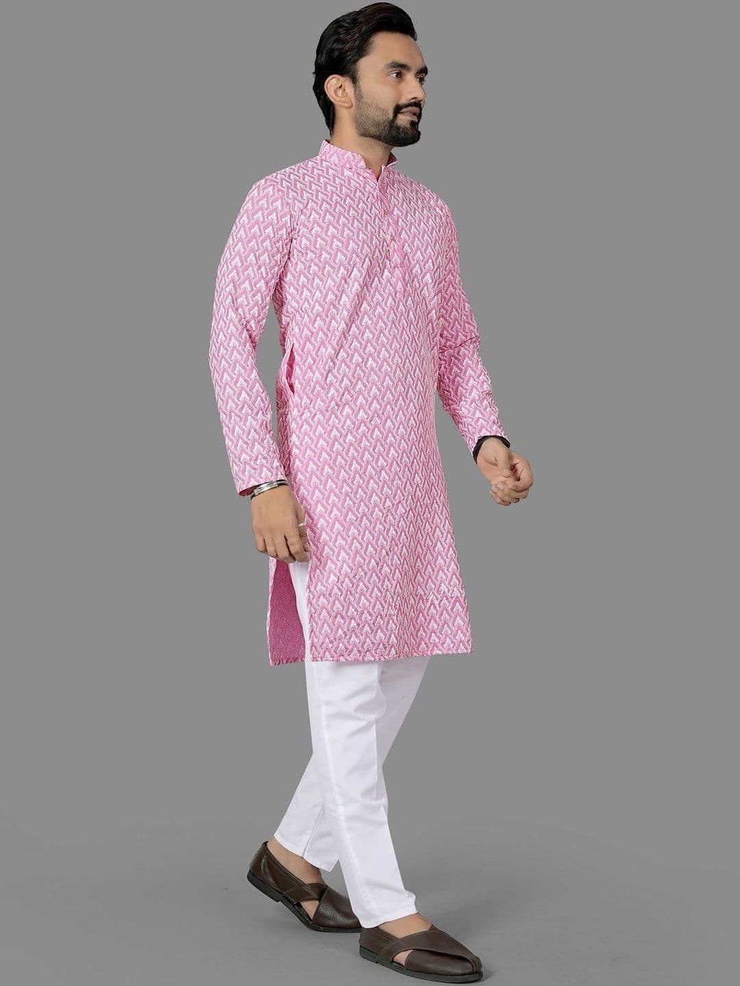 Leipzig Fashion Men Geometric Printed Kurta thumbnail 5