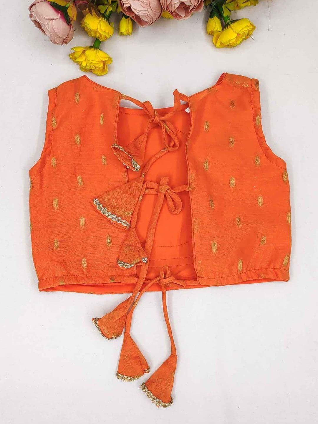 RJ ONLINE Girls Tie and Dye Ready to Wear Lehenga & Blouse With Dupatta thumbnail 4