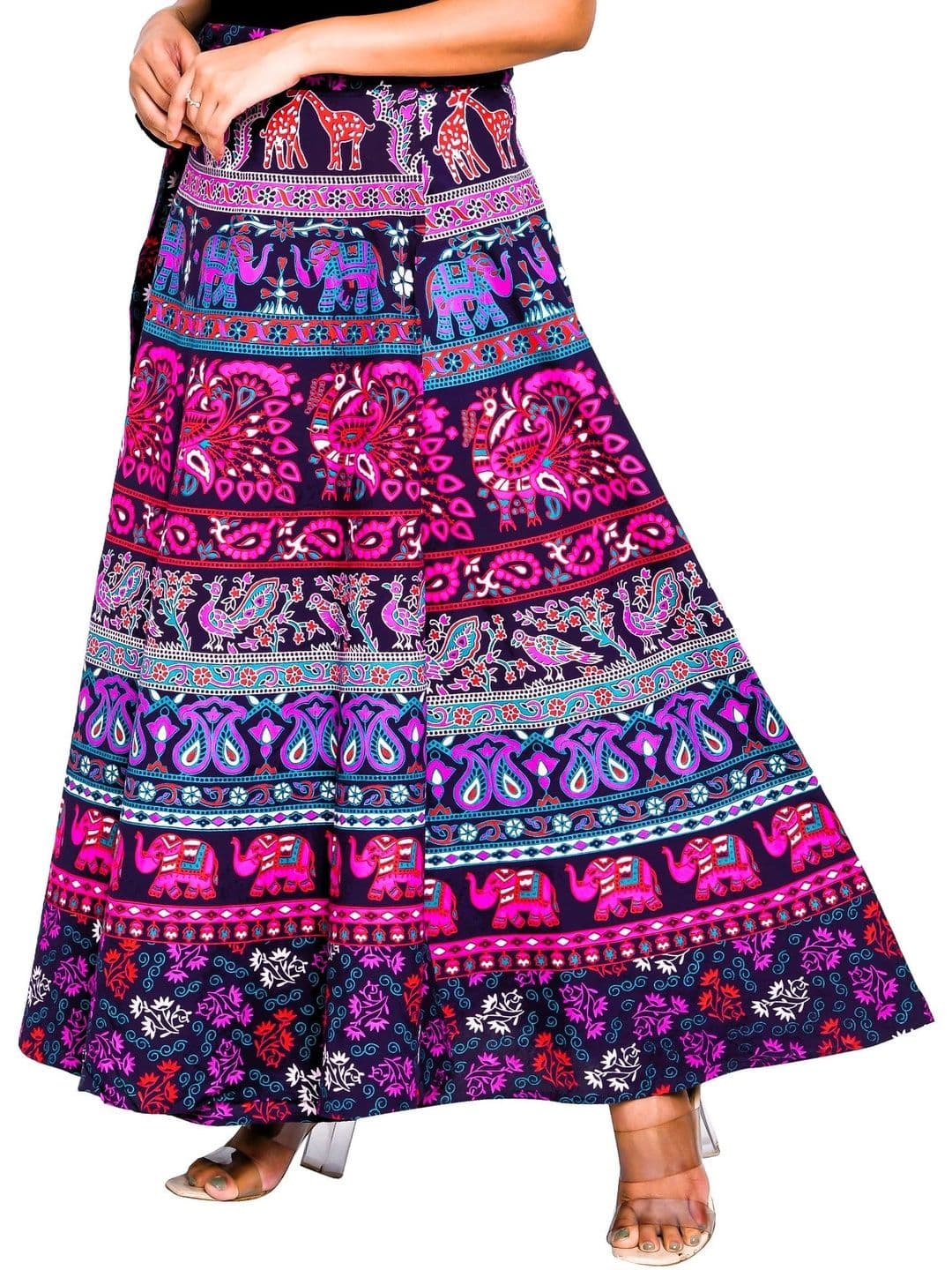 SAMJHI Women Pure Cotton Paisley Maxi Wrap Skirt - view 1