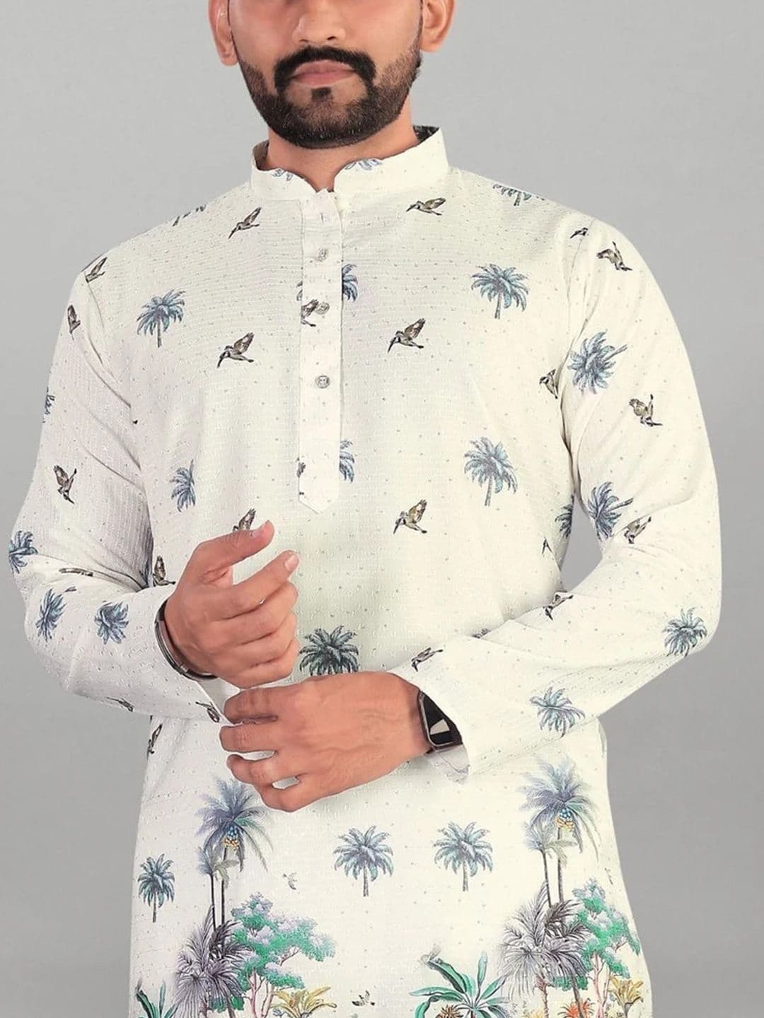 KURTA WALLAH Men Ethnic Motifs Printed Kurta thumbnail 4