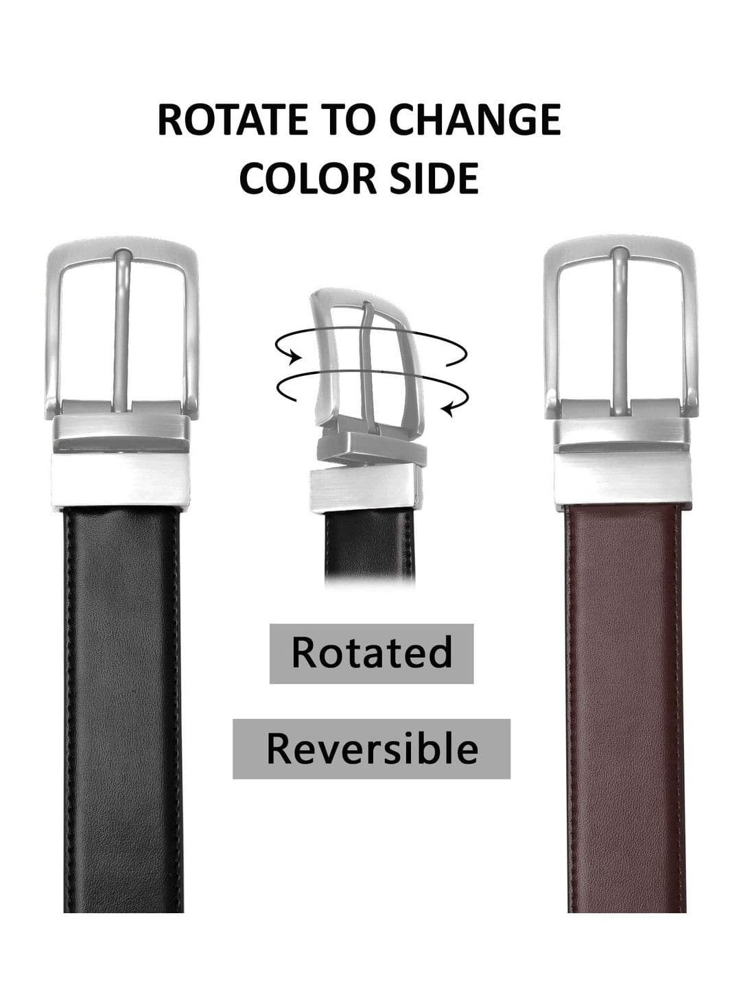 URBAN ALFAMI Men Textured PU Reversible Belt thumbnail 2