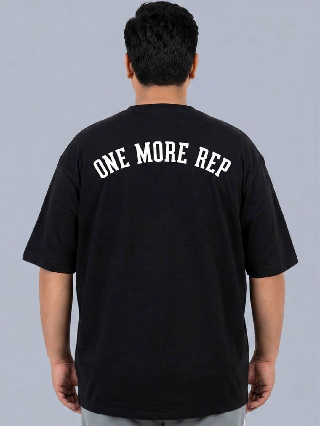 CULT Men's Black One More Rep Graphic Plus Size Oversized Fit T-shirt thumbnail 7
