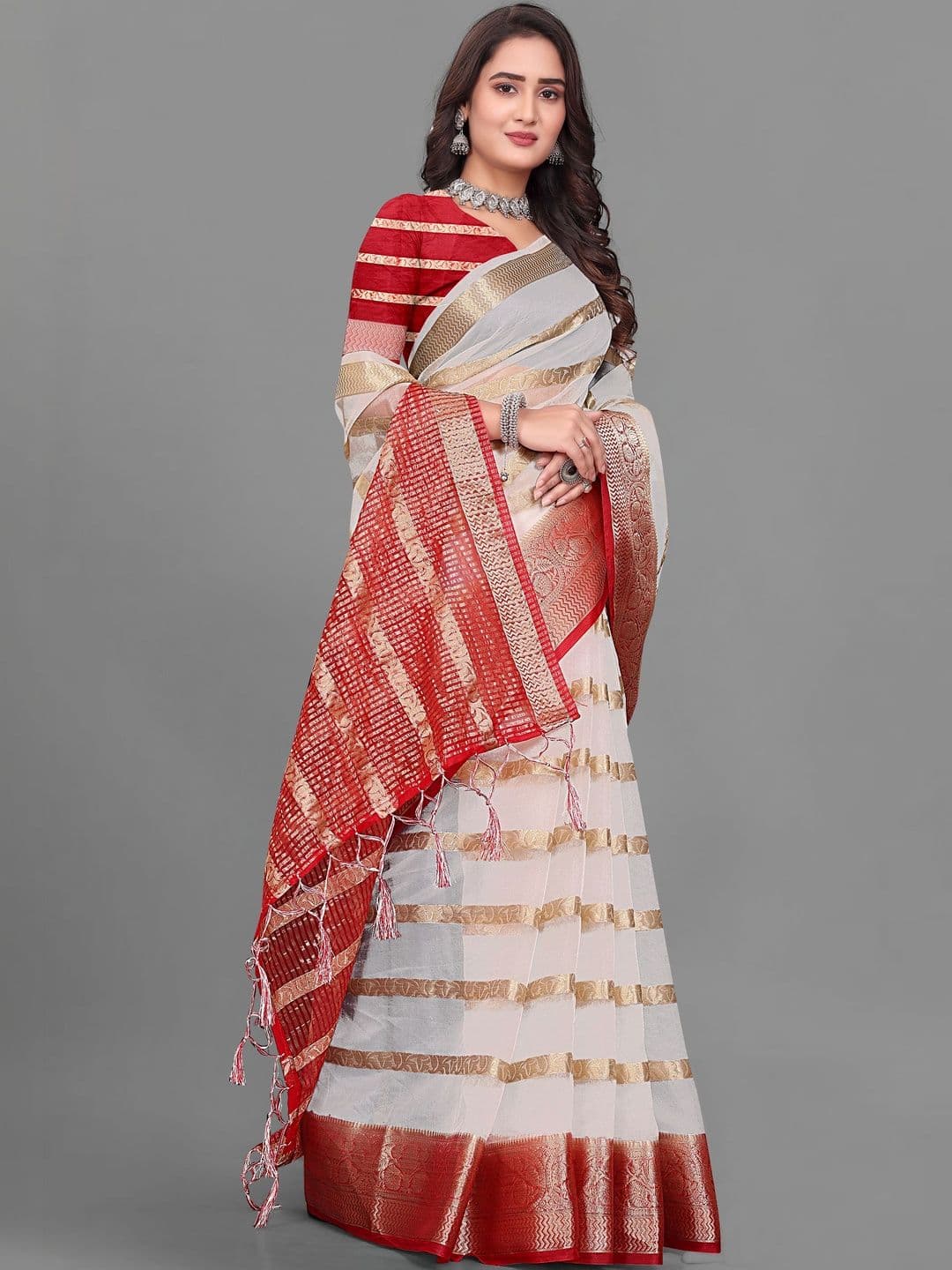 KOTHARI BS Woven Design Zari Organza Handloom Patola Saree thumbnail 3