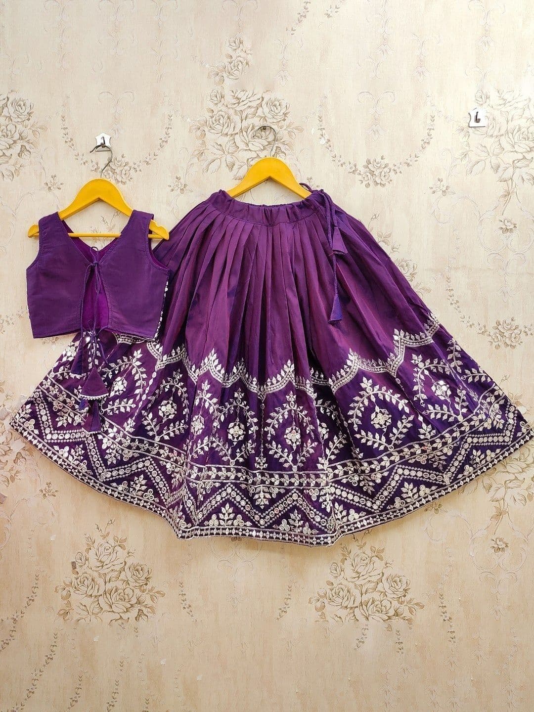 Helene Girls Embroidered Sequinned Lehenga & Blouse With Dupatta thumbnail 3