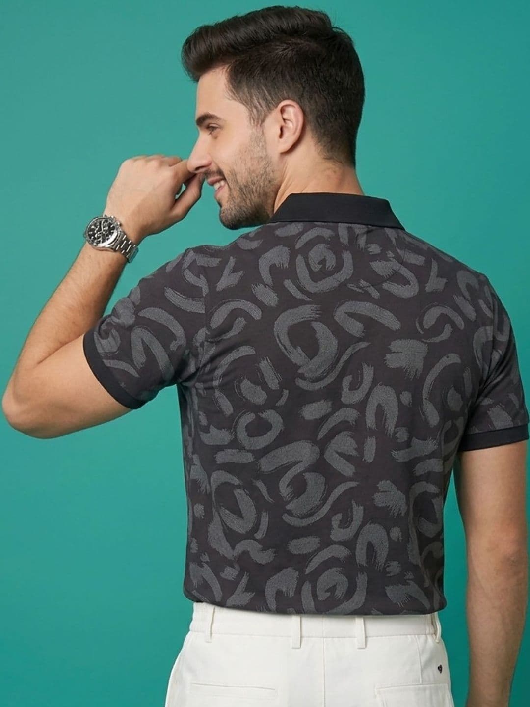 SZN Men Printed Polo Collar T-shirt thumbnail 4