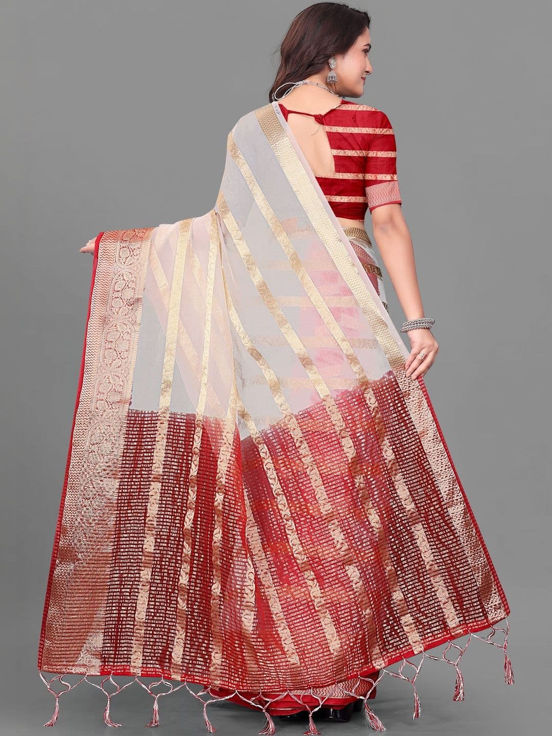 KOTHARI BS Woven Design Zari Organza Handloom Patola Saree thumbnail 6