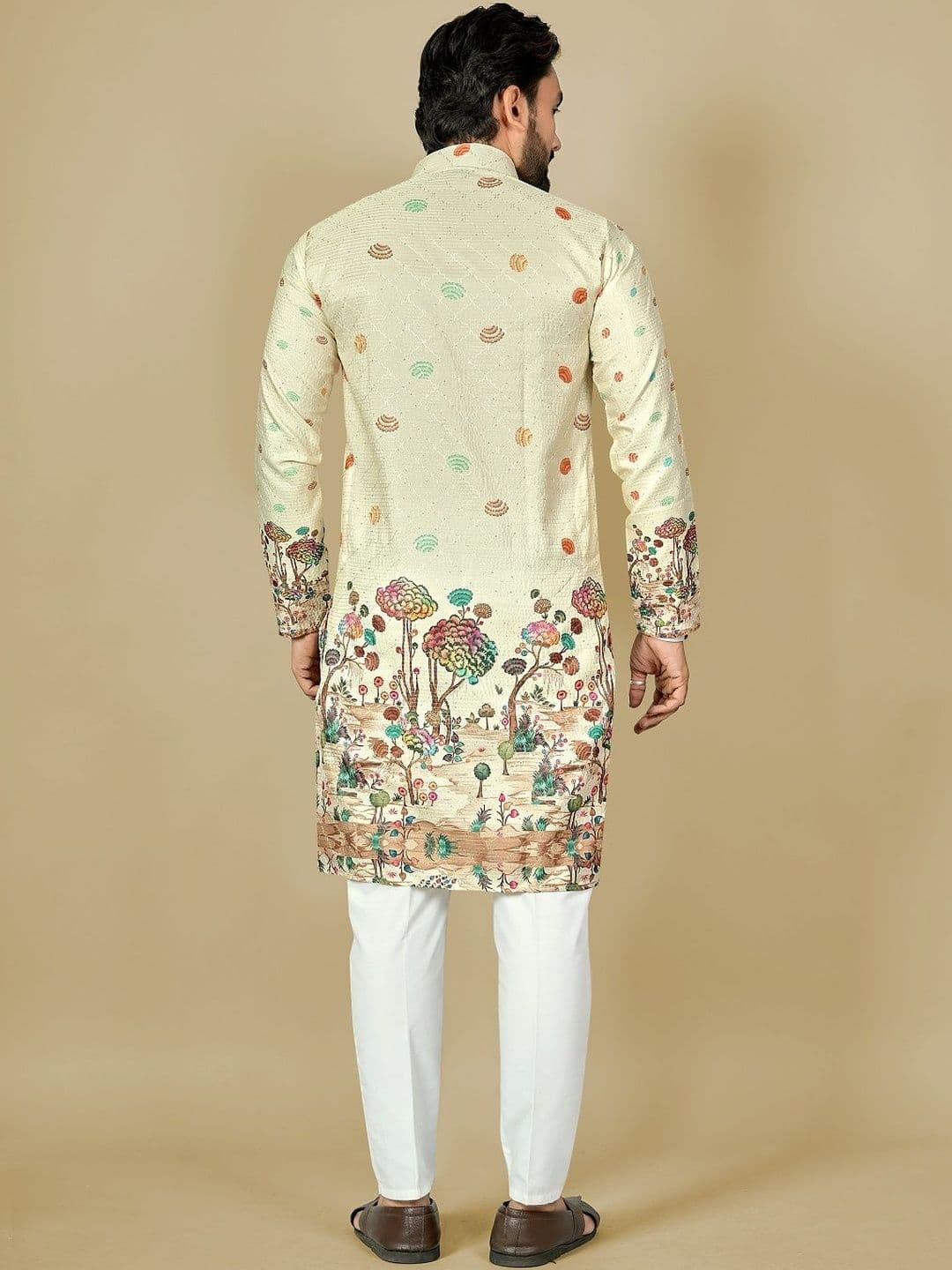 Leipzig Fashion Men Floral Printed Floral Kurta thumbnail 2