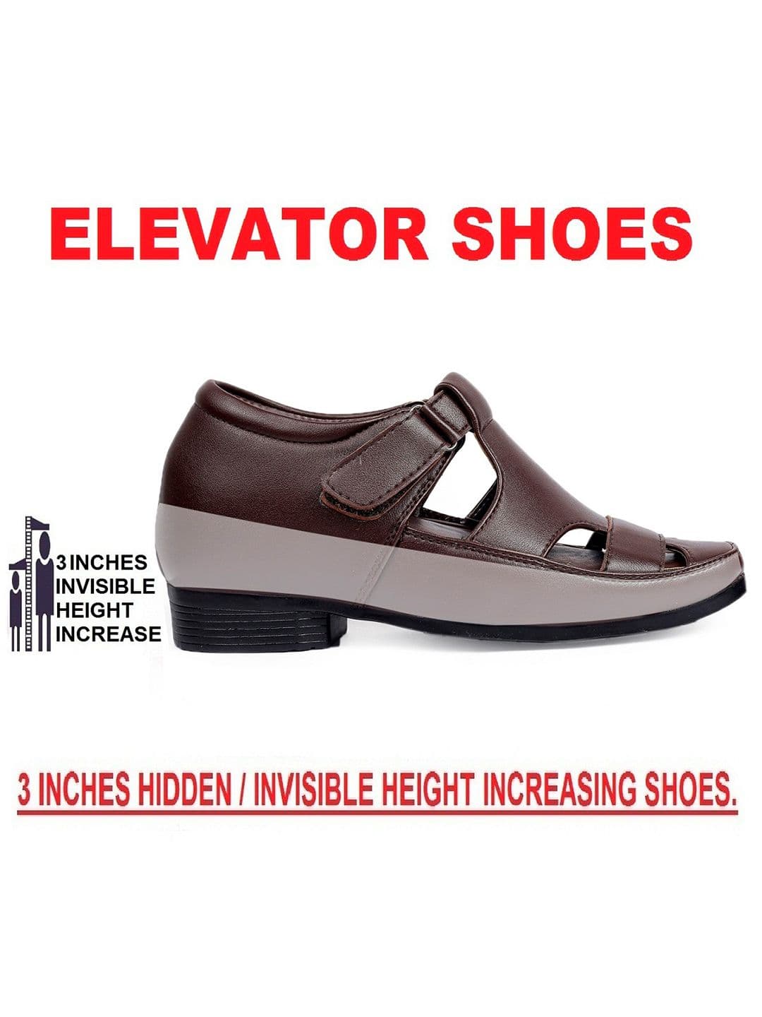 Bxxy Men Black Elevator Formal Cushion Insole Sandal thumbnail 6
