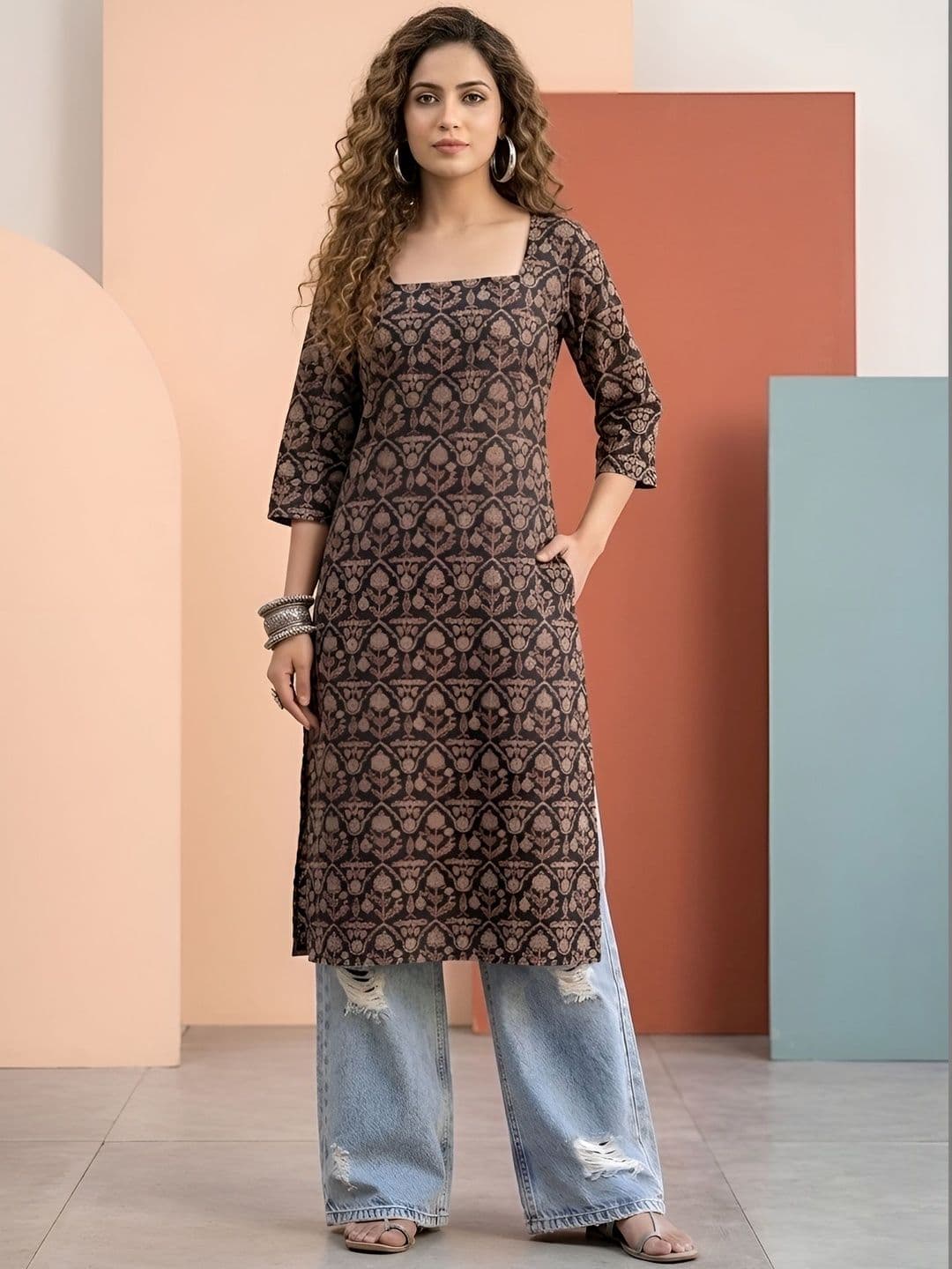 SZN Women Ethnic Motifs Printed Kurta thumbnail 2