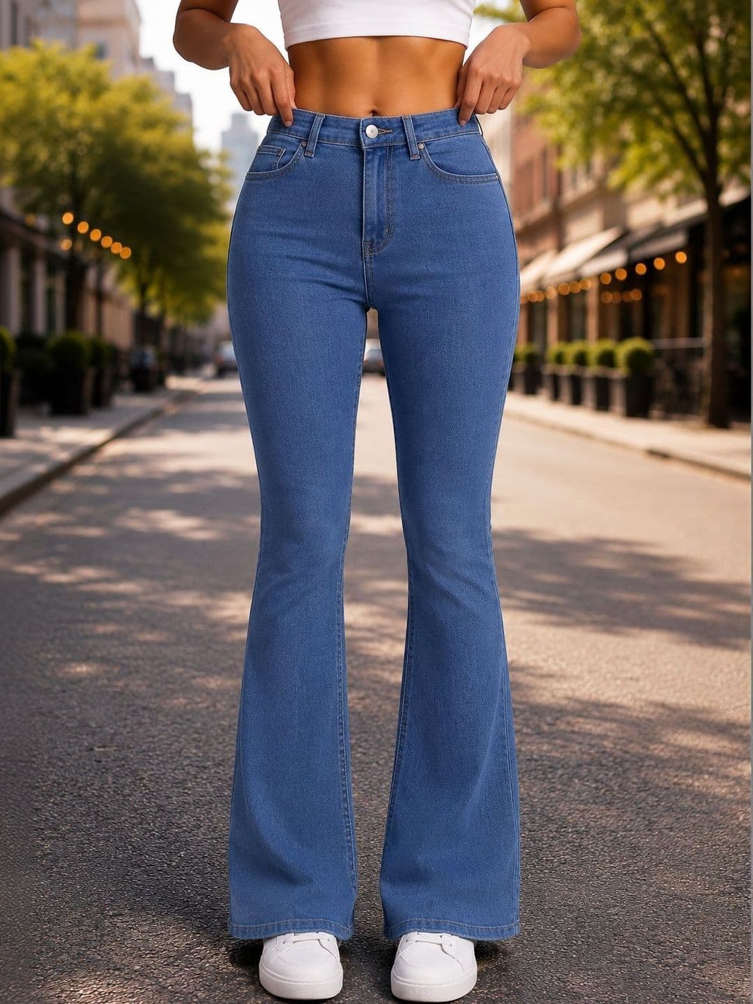 blue poison Women Jean Flared High-Rise Stretchable Jeans thumbnail 3