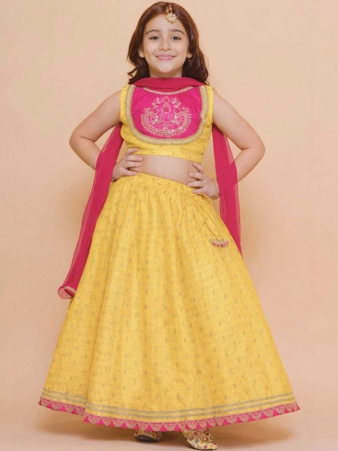 RJ ONLINE Girls Embroidered Tie and Dye Ready to Wear Lehenga & Blouse With Dupatta thumbnail 3