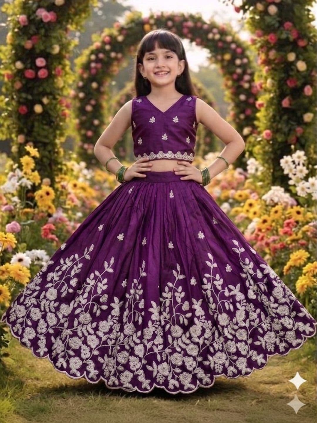 RJ ONLINE Embellished Silk Lehenga Choli - view 1