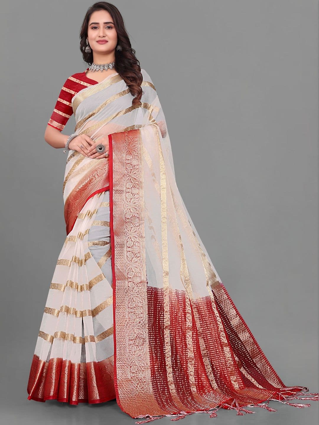 KOTHARI BS Woven Design Zari Organza Handloom Patola Saree thumbnail 7