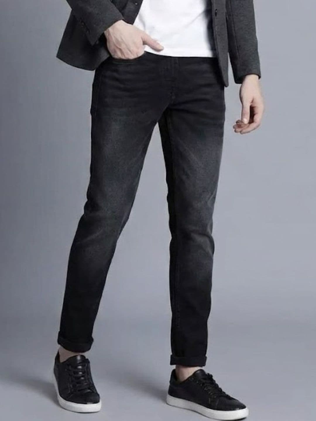 BREXX Men Comfort Straight Fit Mid-Rise Light Fade Stretchable Jeans thumbnail 3