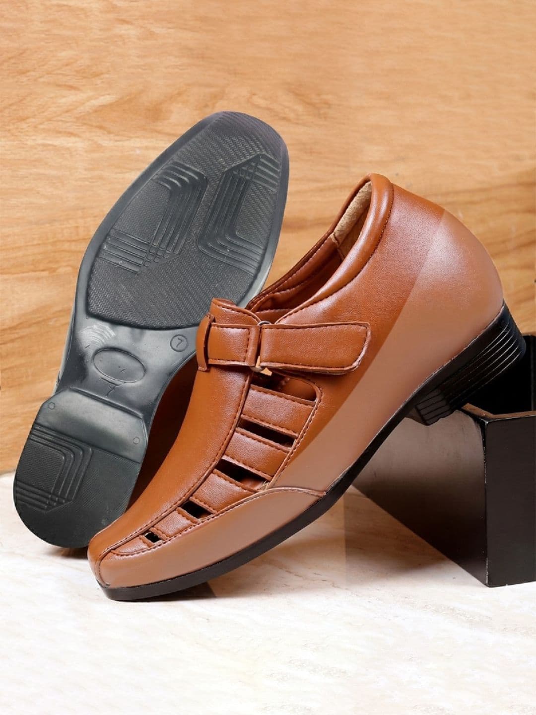 Bxxy Men 3 Inch Hidden Elevator Height Increasing Formal Shoe-Style Sandals - view 1