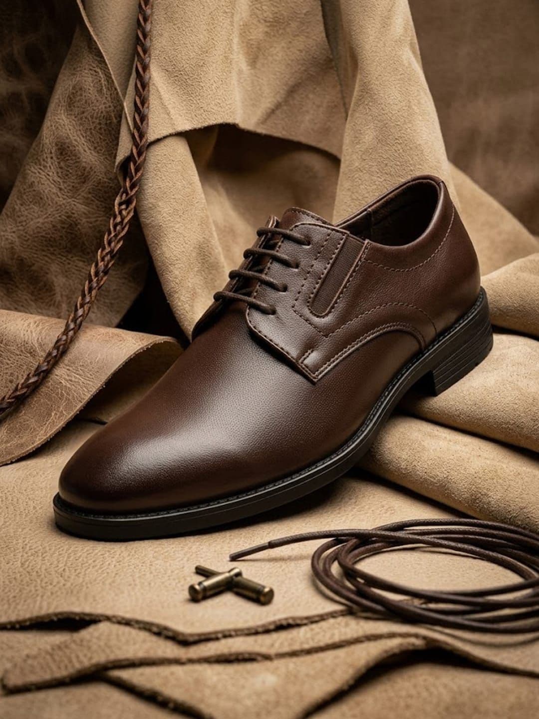 House of Pataudi Men Round Toe Lace-Ups Derbys Formal Shoes thumbnail 4