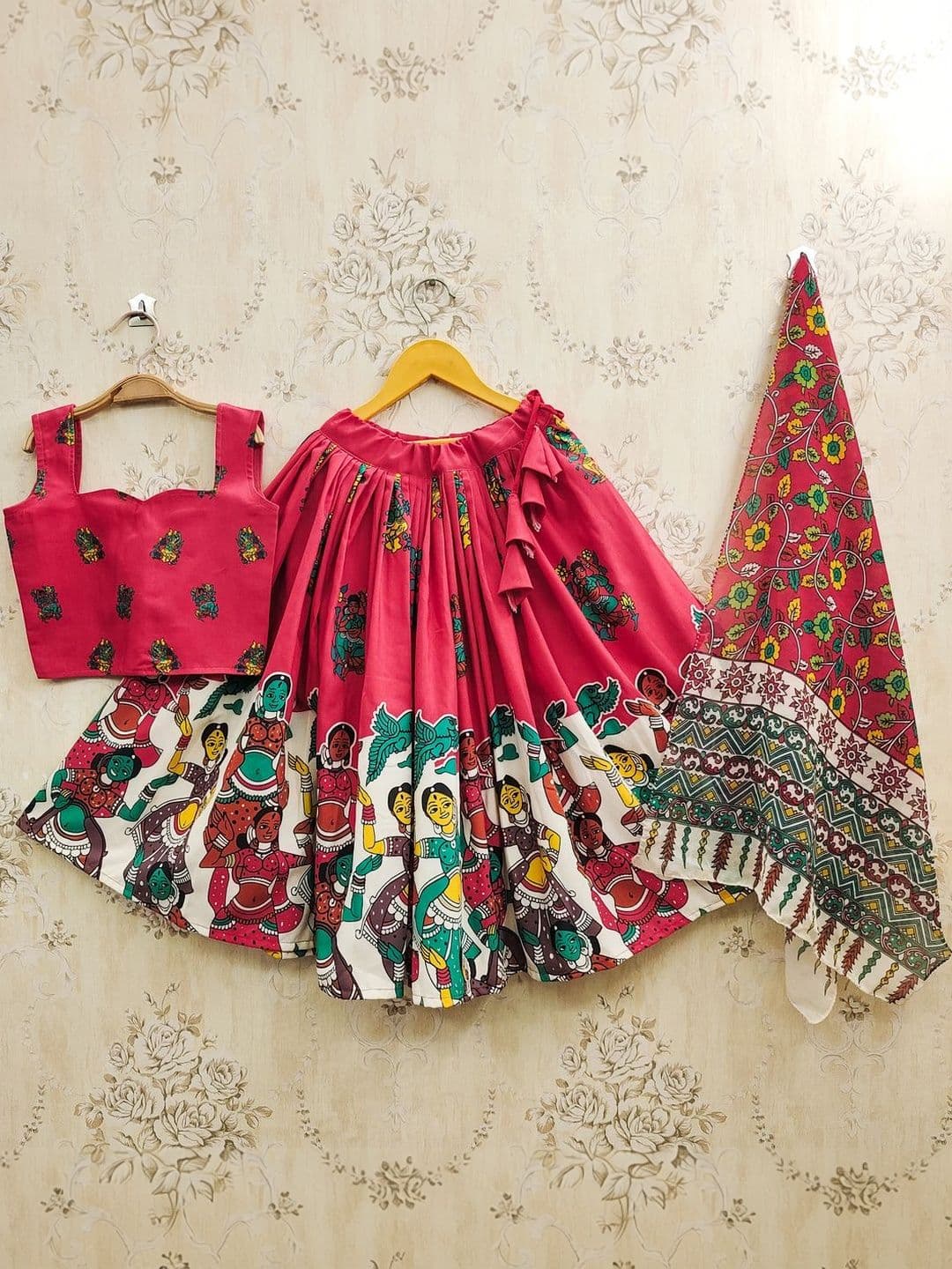 Sangria Girls Printed Square-Neck Flared Lehenga Choli thumbnail 2