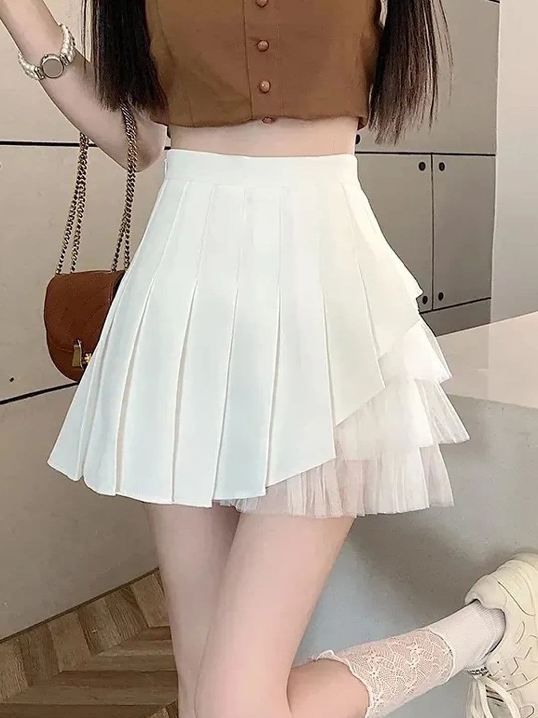 Suo Women Net Tiered Mini A-Line Skirt - view 1