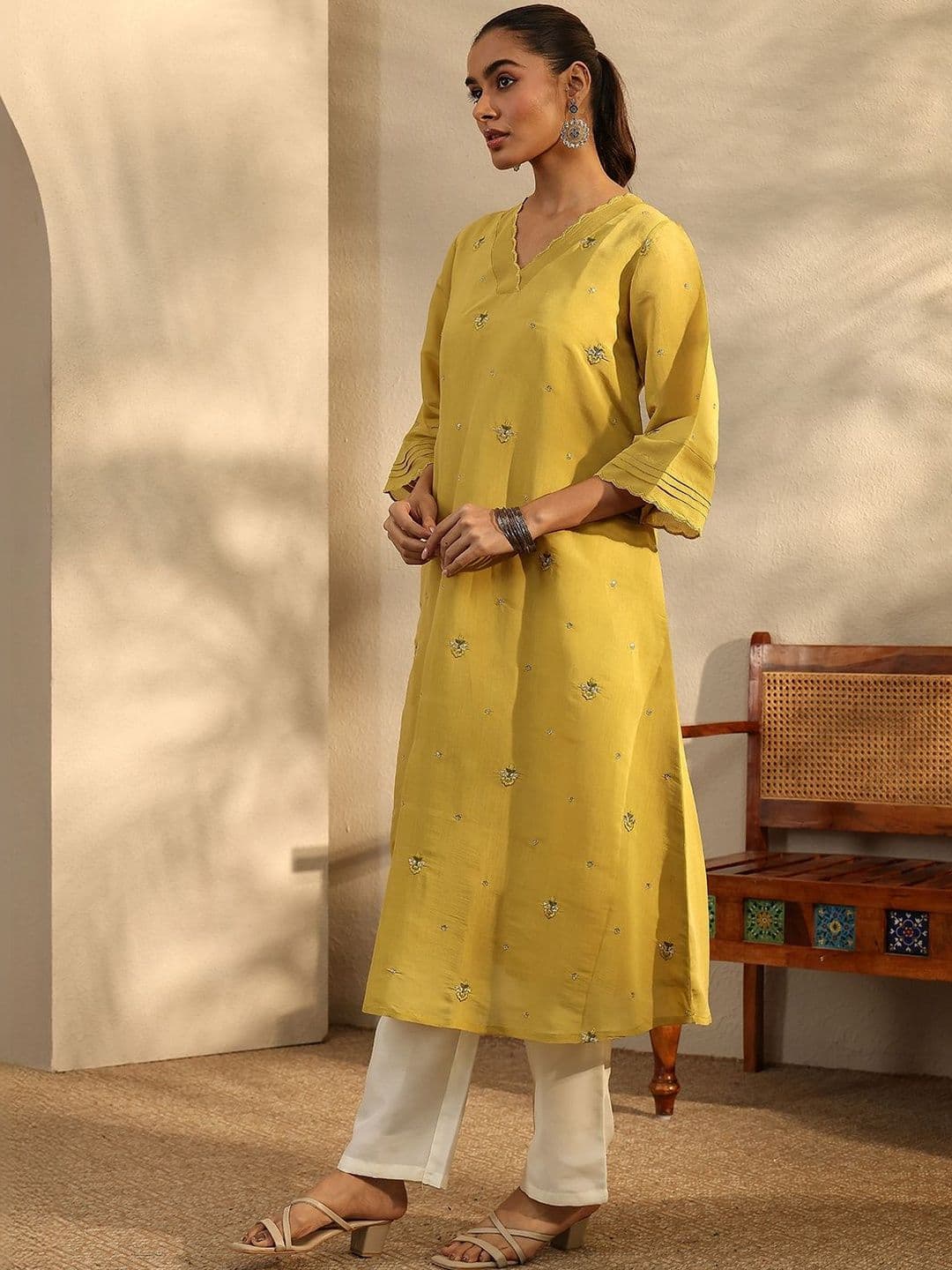 Libas Women Embellished Mirror Work Kurta thumbnail 5