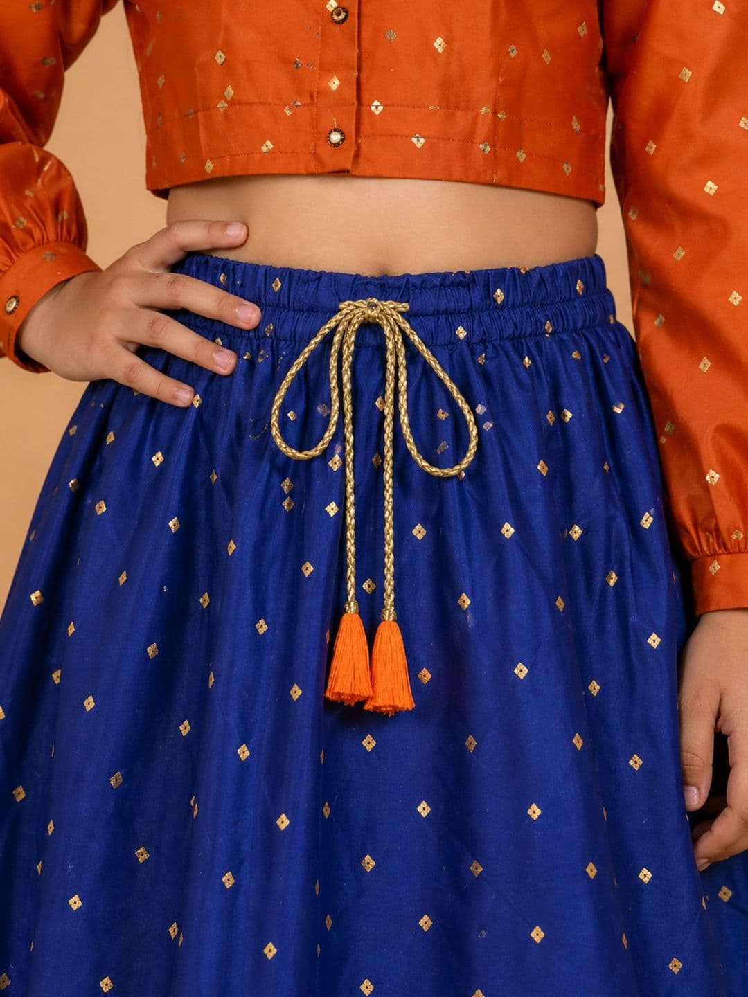 KiddoPanti Girls Embellished Ready to Wear Lehenga Choli Set thumbnail 3