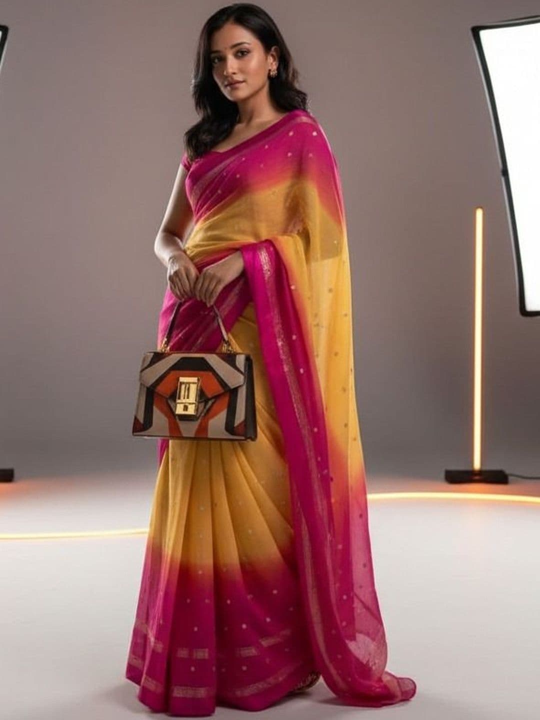 VAMIKA FASHION Ombre Saree thumbnail 7