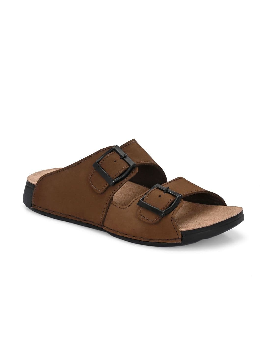 The Roadster Lifestyle Co Men Leather Slip-On Comfort Sandals thumbnail 4
