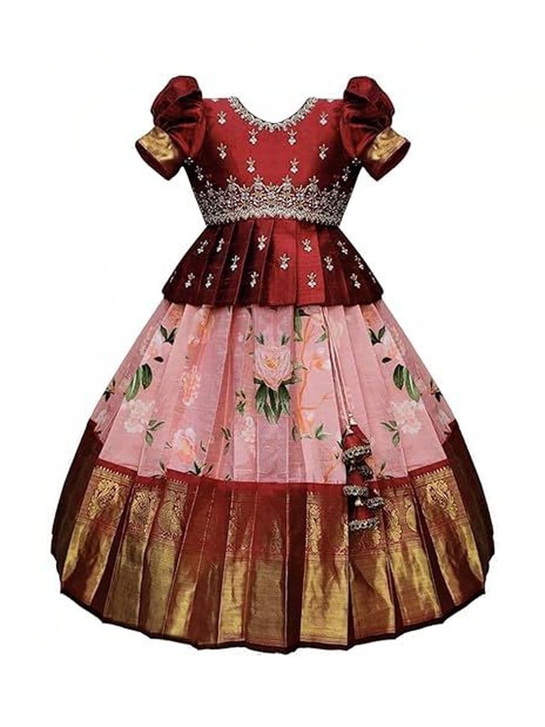 BAESD Girls Embellished Ready to Wear Lehenga & thumbnail 2