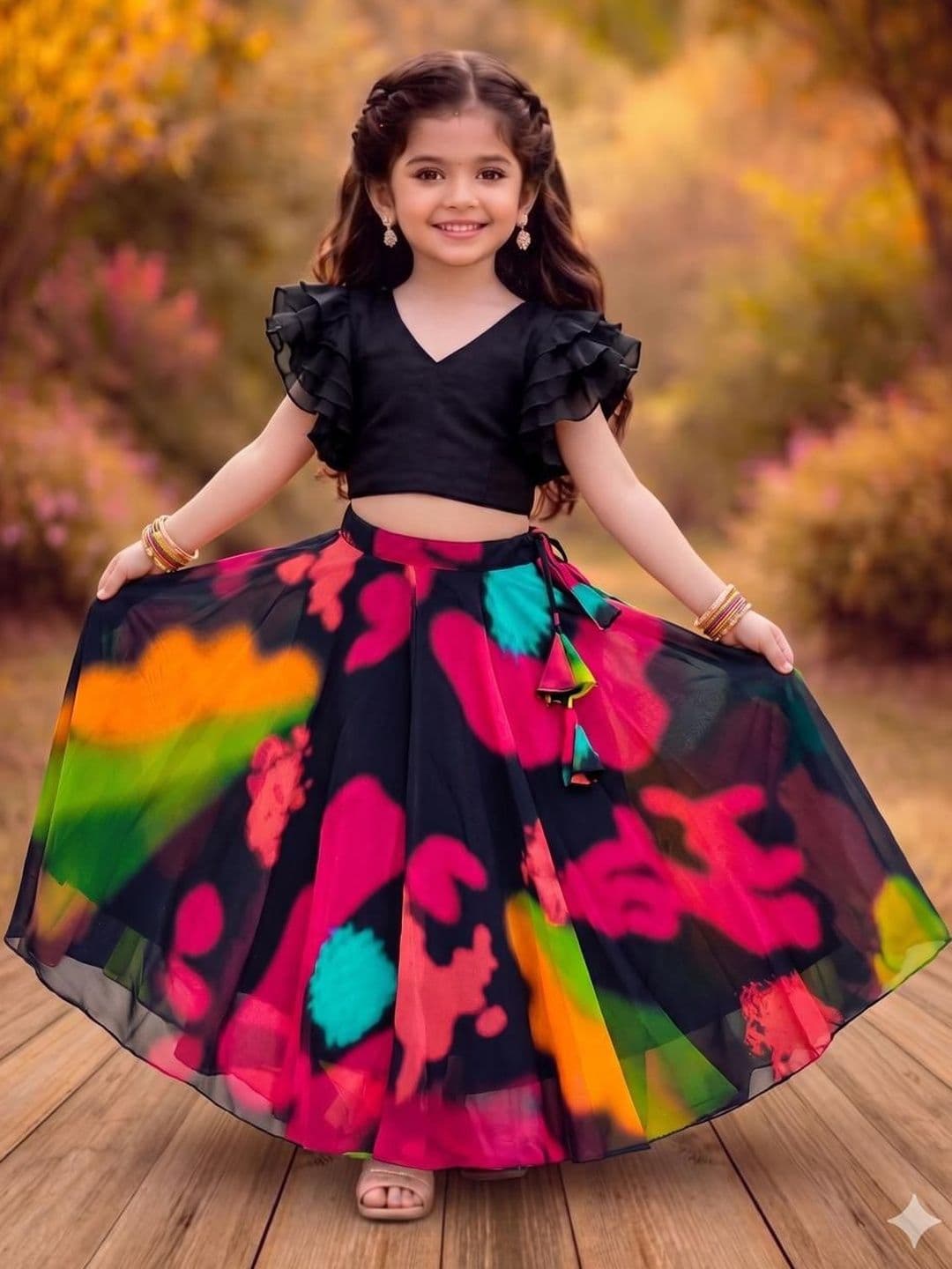 RJ ONLINE Dyed Silk Georgette Lehenga Choli - view 1