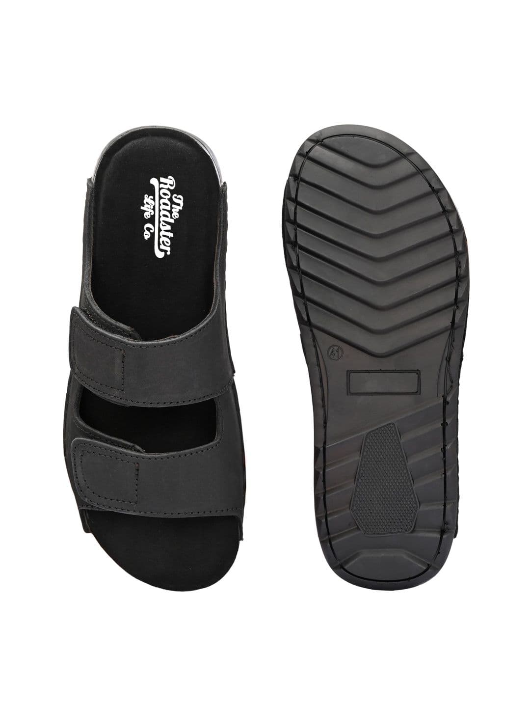 The Roadster Lifestyle Co Men Leather Slip-On Comfort Sandals thumbnail 7