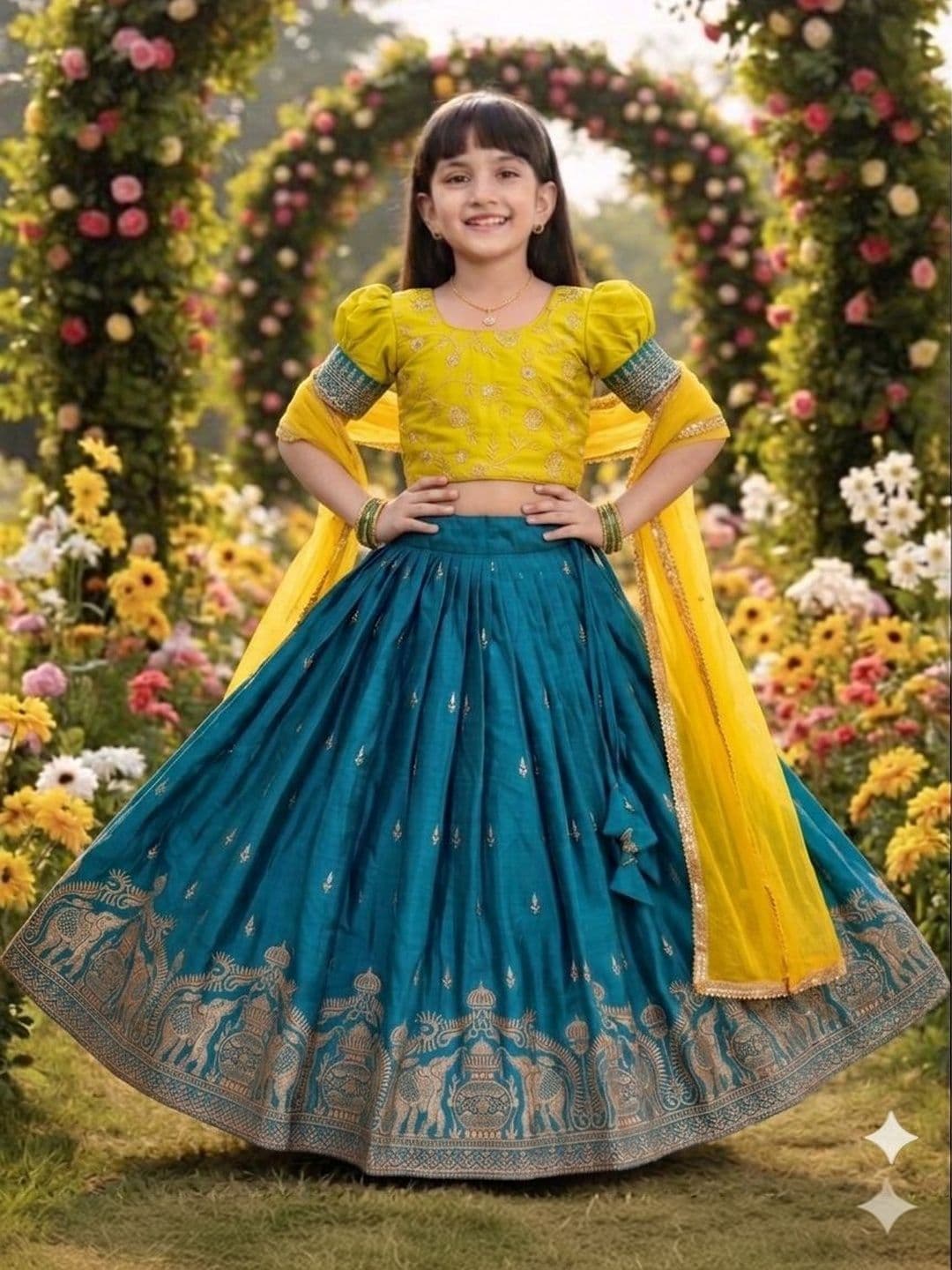 RJ ONLINE Embellished Silk Lehenga Choli - view 1