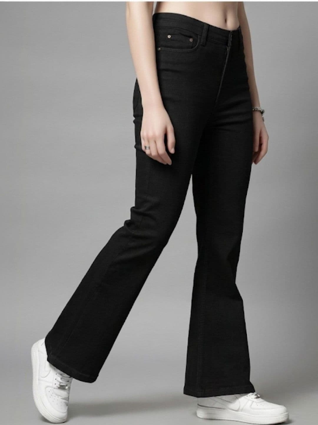 ZARISTAA Women Jean Flared High-Rise Stretchable Jeans thumbnail 4